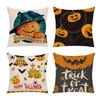 Catzon 4 Pcs Scary Throw Pillow Covers Linen Cushion Case for Decor 50X50cm