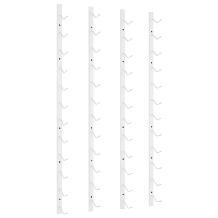 vidaXL 2x Wall Mounted Wine Racks for 12 Bottles White Iron Bottle Holder