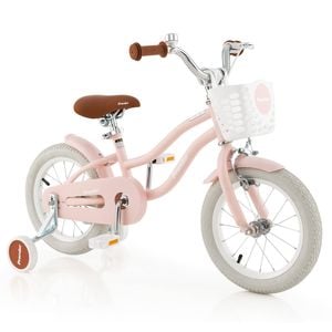 Costway 36cm Kids Bike Ride On Bicycle W/training Wheels Pink