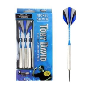 12pc Formula Sports Tony David 22g Darts Flight Shaft w/ Case Nickel Silver