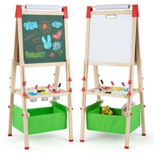 Costway 3in1 Kid Art Easel Adjustable Mag Chalkboard Whiteboard Green