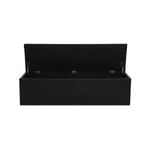 Artiss Storage Ottoman Blanket Box Black LARGE Leather