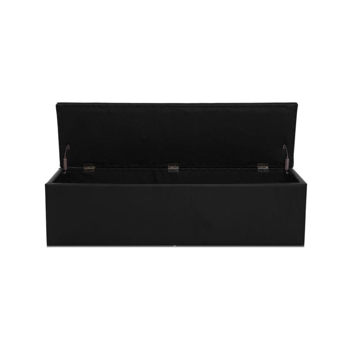 Artiss Storage Ottoman Blanket Box Black Leather 140cm