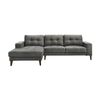 Juliet 2 Seater Sofa Soft Fabric Uplholstered Lounge Couch With Lhf Chaise Licorice Grey
