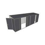 Build-a-Shed 1.5 x 6 x 2m Sliding Door Tunnel Shed with 3 Sliding Side Doors - Grey