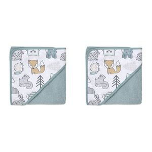 2PK Little Haven Cotton Hooded Woodland Soft Baby Towel 76cm