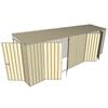 Build-A-Shed 1.2 x 6.0 x 2.0m Skillion Dual Double Hinged Side Doors Shed - Cream