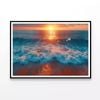 Bird Flying, Ocean with Sunset  Print 100% Australian Made 90x60cm  (Poster)