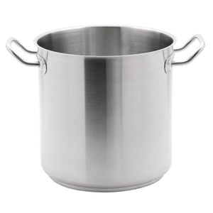 Vogue Deep Stock Pot Stainless Steel 10.5l 240mm Commercial Kitchen Induction Cookware