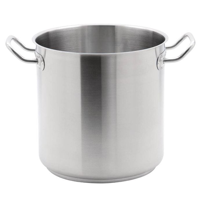 Vogue Deep Stock Pot Stainless Steel 10.5l 240mm Commercial Kitchen Induction Cookware