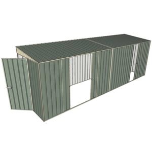 Build-a-Shed 1.5 x 6 x 2m Skillion Double and Single Sliding Side Doors Shed - Green