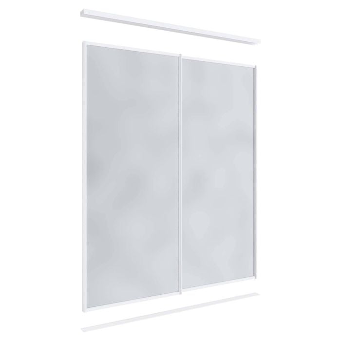 Lugna 2100 x 1201 - 1800mm Mirror Wardrobe Double Sliding Doors