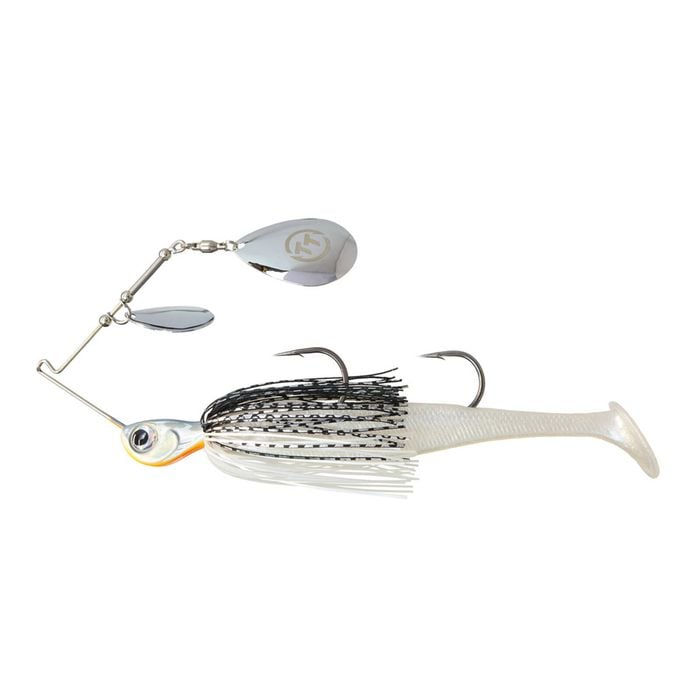 TT Lures 3/4oz Tornado+ Double Colorado Rigged Spinnerbait Lure - WHITE NIGHT
