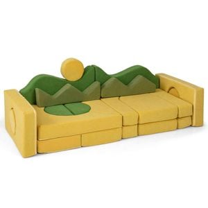 Costway 19pcs Modular Play Couch Kid Foam Building Fort Sofa Furniture