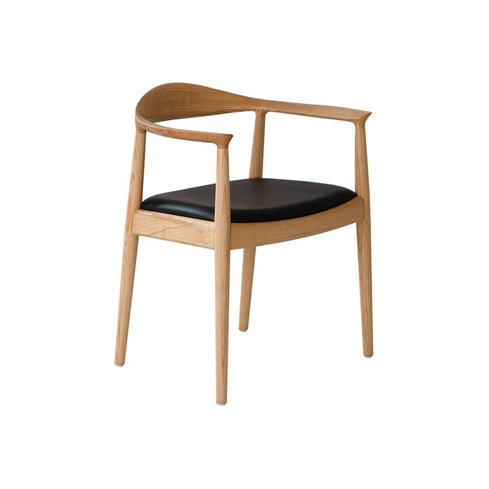 benssur ARLO Solid Ash Padded Dining Armchair Natural