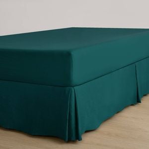 Dreamaker Superfine Washed Microfibre Pleated Valance Teal King Single Bed