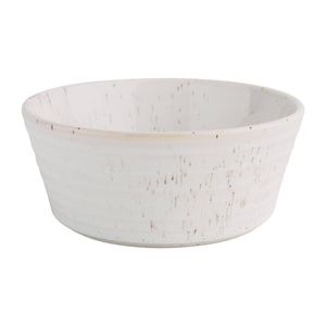 Olympia Cavolo Flat Round Bowls White Speckle 143mm (6 Pack) Porcelain Tableware Restaurant Crockery