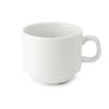 Olympia Stacking Tea Cups Whiteware 7oz 200ml (12 Pack) Ceramic Drinkware Hospitality Supplies