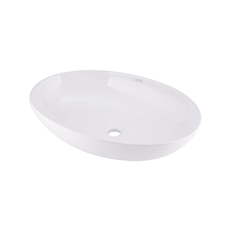 Cassien 660mm White Gloss Aquamonde Ovale Above Counter Basin