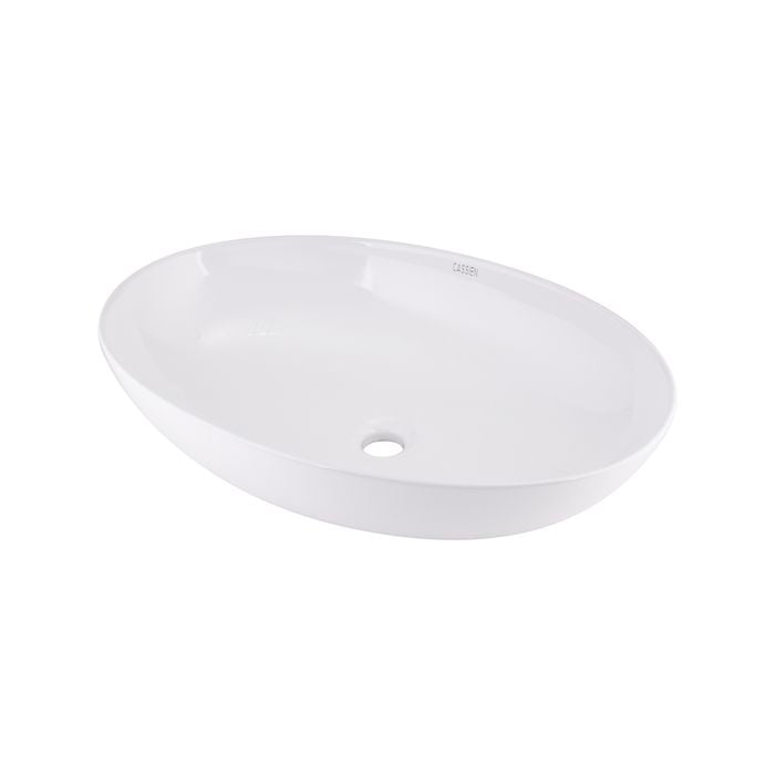 Cassien 660mm White Gloss Aquamonde Ovale Above Counter Basin