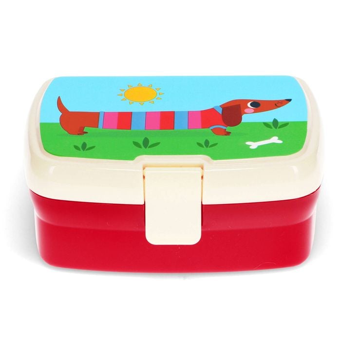 Rex London Kids Plastic Lunch Box Rectangle 17x13cm - Sausage Dog