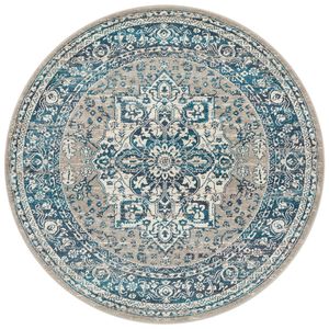 Garden 207 Blue 150x150cm Round - Small Pet Friendly Power Loomed Rug