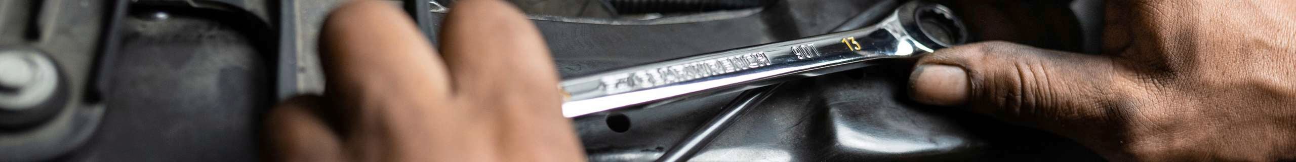 Close up of a 90T  Gearwrench Wrench.