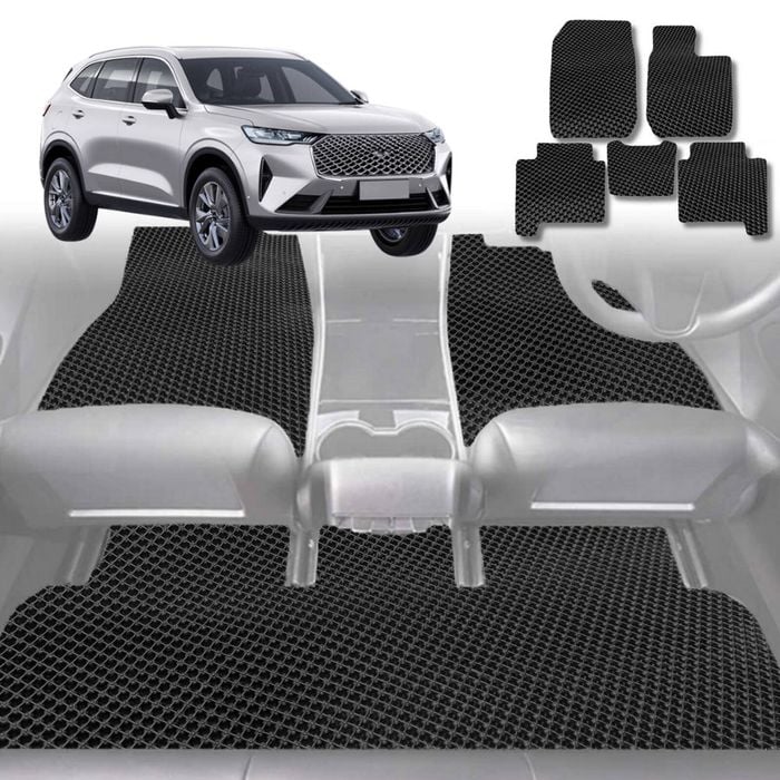 6D Diamond Car Floor Mats for GWM Haval H6 2020-Current-Full Set-Black-Outback GT