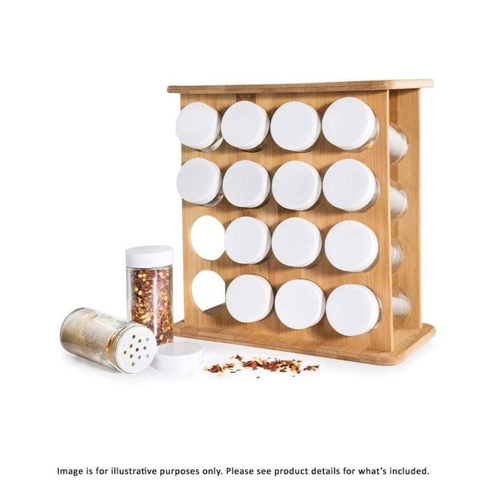 Scullery Bamboo 16 Jar Spice Rack 24x12x24.5cm