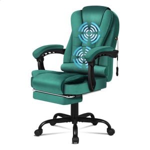 ALFORDSON Massage Office Chair Velvet Green