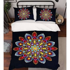 3D Colored Petals 60 Bed Pillowcases Quilt Queen Size