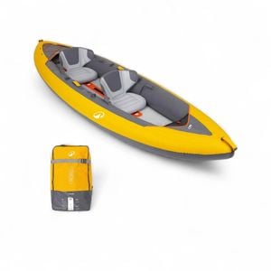 Decathlon - 2-Person Inflatable Canoe/Kayak Tribord 100+ Yellow - One Size