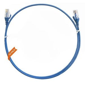 4Cabling 50cm CAT6 Ultra Thin LSZH Ethernet Network Cable - 50 Pack Blue