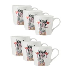 6PK Mikasa x Tipperley Hill Fine China Horse Themed Coffee Tea Drink Mug 380mL