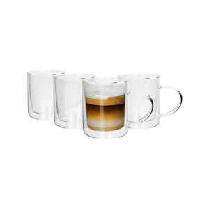 Rink Drink Double-Walled Glass Mugs Set - 360ml - Pack of 4