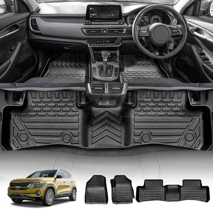 3D Customized Heavy Duty All Weather Car Mat Floor Liner Full Set Carpet for Kia Seltos 2019-Onwards