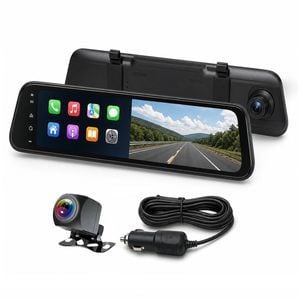 4K Streaming Mirror Wi-fi Dash Cam With Wireless Carplay And Android Auto