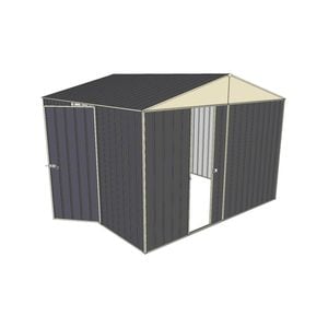 Build-a-Shed 3 x 3 x 2.3m Gable Single Sliding Door Shed with Hinged Side Door - Grey