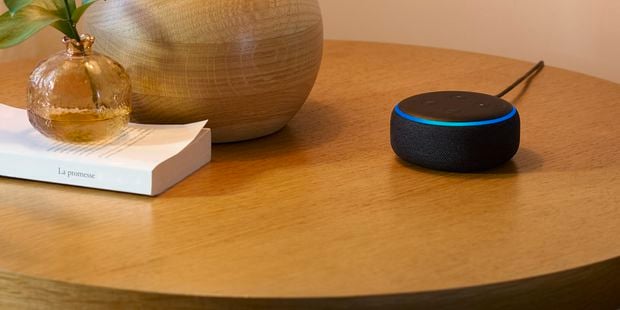 amazon echo dot on a table