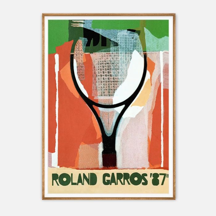 Galrie Vintage Roland Garros 1987 Tennis Poster - Iconic Sports Art Print for Collectors, Wood Frame, A1 60 x 84cm (23 x 33inch)