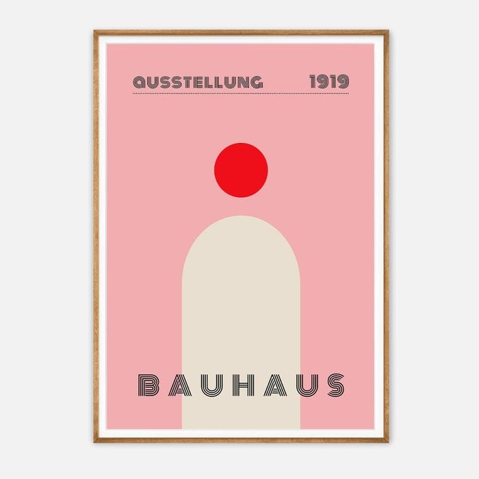 Galrie Bauhaus Ausstellung 1919 Art Print–Iconic Abstract Geometric Modern Design Decor, Wood Frame, A3 30 x 42cm (12 x 16inch)