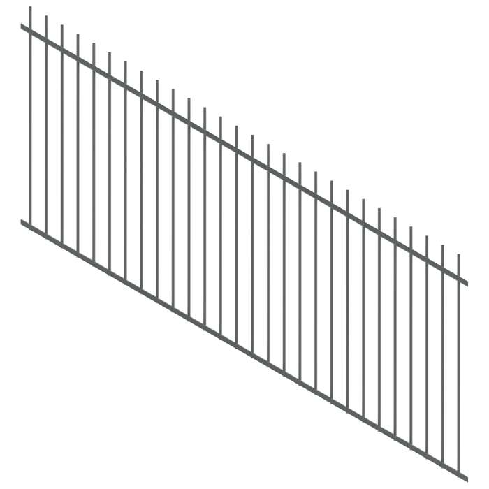 ProtectorAl 1201 - 2400 x 1200mm Monument Raked 16-30º Picket Top Pool Fence Panel