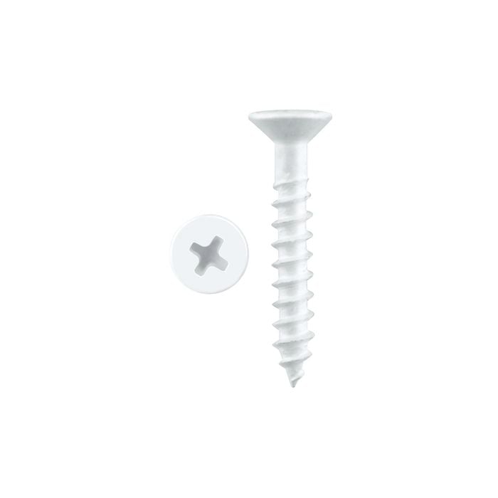 Pinnacle 4.0 x 25mm White Countersunk Timber Screw - 20 Pack