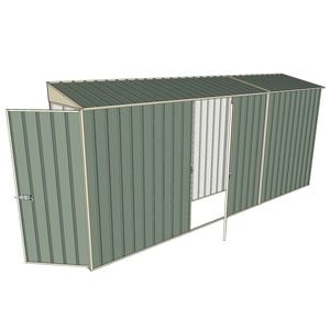 Build-a-Shed 0.8 x 4.5 x 2m Hinged Door Tunnel Shed With Single Hinged Side Door - Green