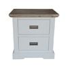 Fiona Bedside Tables 2 Drawers Storage Cabinet End Nightstand Table White Grey