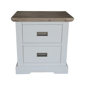 Fiona Bedside Tables 2 Drawers Storage Cabinet End Nightstand Table White Grey