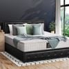 Oikiture Bed Frame Gas Lift With Mattress Set Black- Queen
