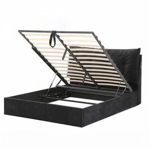 Artiss Queen Bed Frame Horizontal Gas Lift Storage Led Light Usb Type-c Charging
