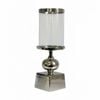 SS Collective Small Hurricane Candle Holder Silver Ball W/ Square Base 31cm