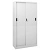 vidaXL Office Cabinet with Sliding Door Light Grey Steel Storage Office Locker